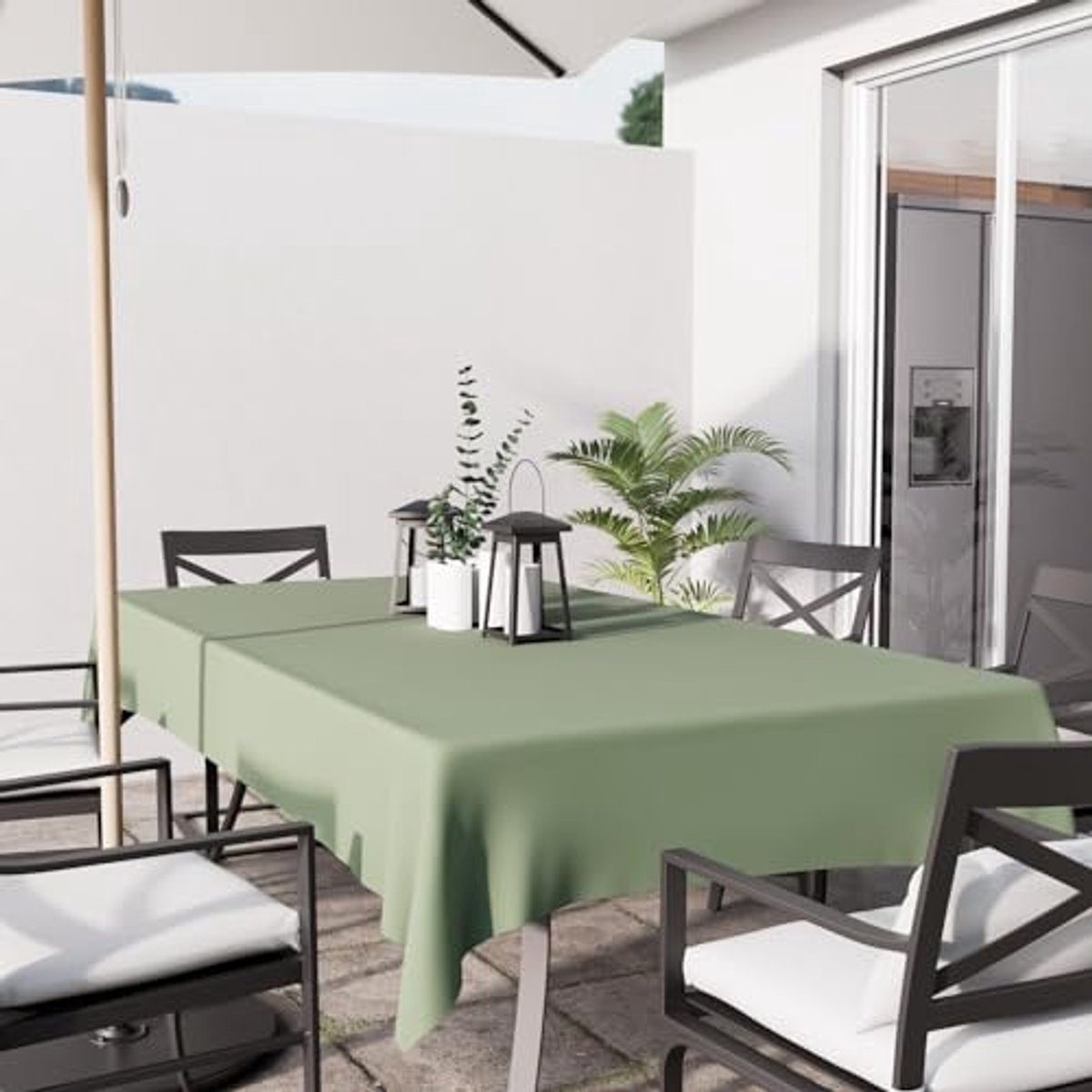 Rectangular Anti-Stain Tablecloth 140 x 240 cm in Khaki