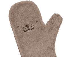 Nifty - The Original Baby Shower Glove – baby douche handschoen voor beter grip op je baby bij het douchen - origineel kraamcadeau - lange baby washand - Mocha