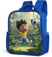 NoBoringSuitcases.com® - Rugzak blauw - Schooltas jongens - Voetbal - Jongen - Bos - Kinder rugtas jongen - Boekentas kind - Kinderrugzak voor school - Schoolrugzak