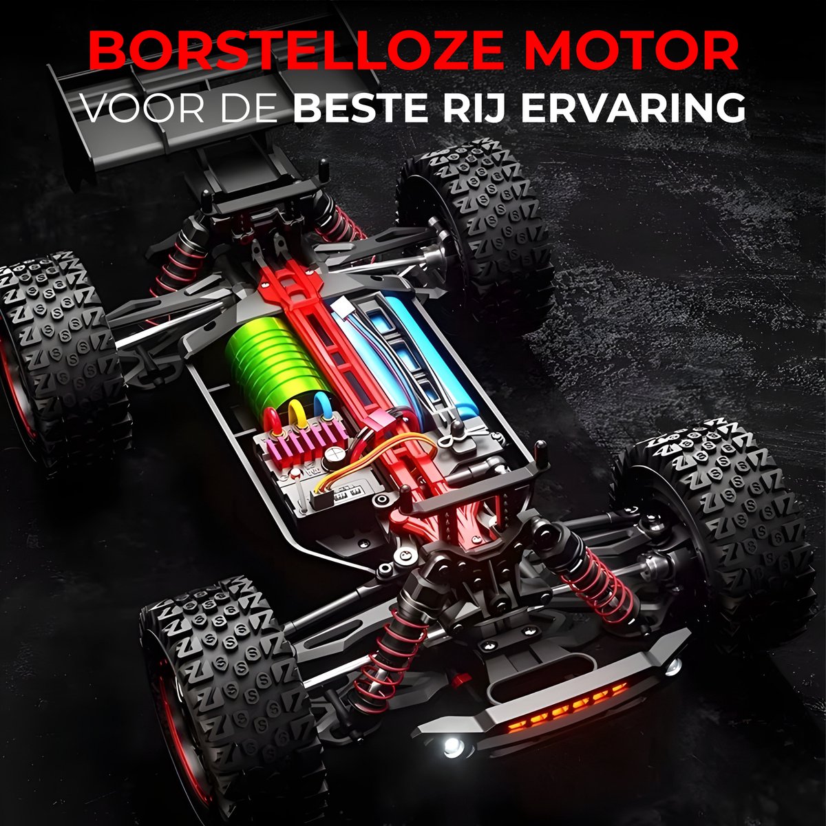DreamGoods Bestuurbare RC Auto - 80km/h - Limited Edition - Top Speed Race Auto - 1:20 Offroad Drift Car - 300 m Afstandbestuurbaar - Radiografisch - Waterdicht - Bestuurbare Auto voor Buiten - RC Auto Volwassenen - voor Jongens — afbeelding 6