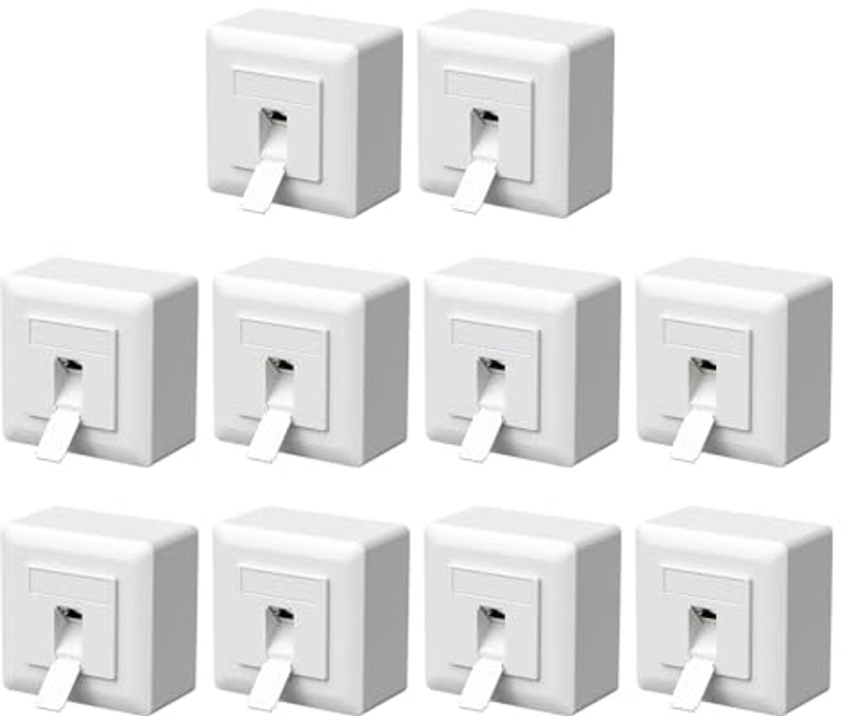 Universele CAT6a RJ45 Netwerkdoos voor 10 Gigabit Ethernet - Aansluitdoos met 1 Poort