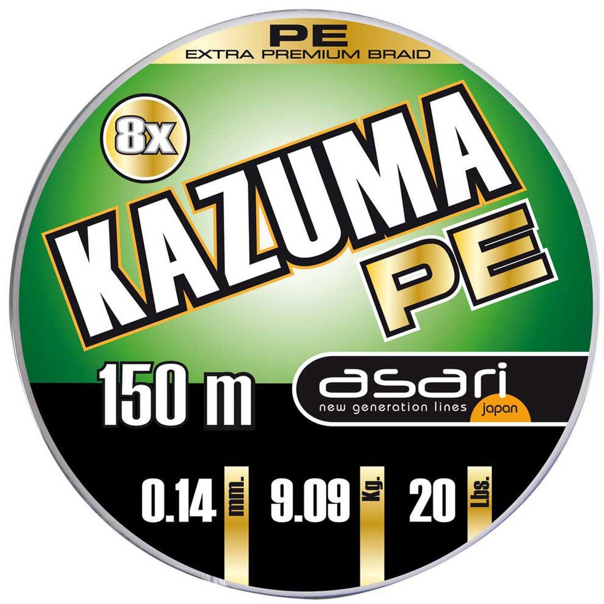 Asari Kazuma 8x Pe Gevlochten Vislijn 100 M Groen 0.350 mm
