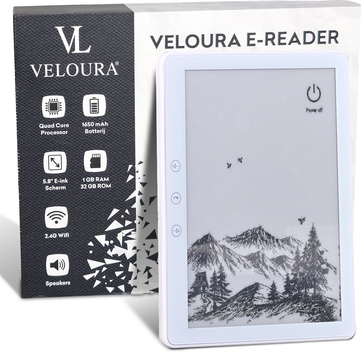 Veloura Ereader - E Reader met Hoesje voor Ebooks - 32GB