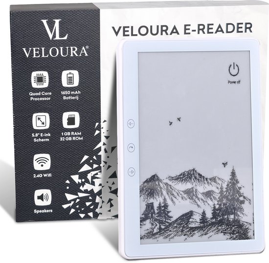 Veloura Ereader - E Reader met Hoesje voor Ebooks - 32GB