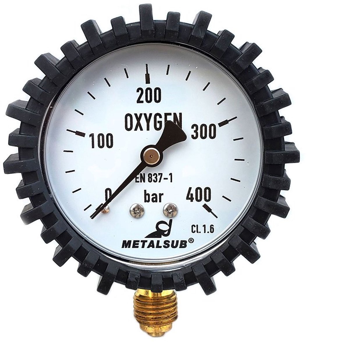 Metalsub Technical Oxygen 63 Mm 0-400 Bar Manometer Zwart 63 mm