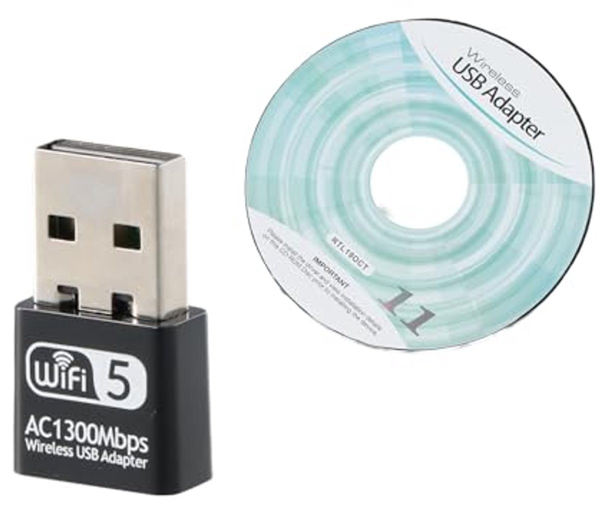 USB WiFi Adapter 1300 Mbps Dual Band 2.4/5.8 GHz - Voor PC, Laptop en Tablet