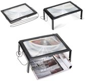 Vergrootglas - Leesloep - A4 - vergrootglas voor volwassenen - 4X LED - Zwart - 3x Vergroting