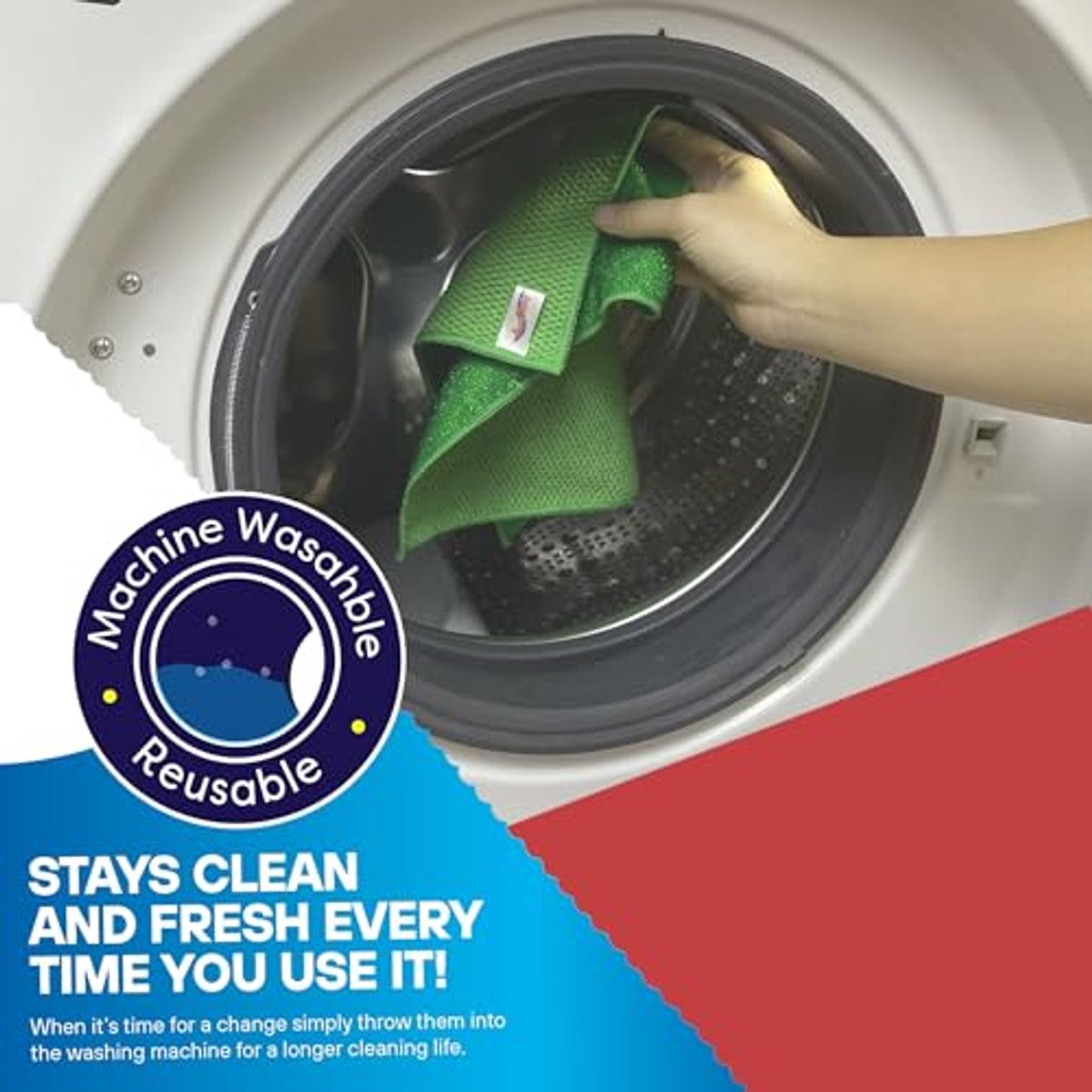 Krasvrije Microfiber Schrobdoeken voor Keuken - 2-in-1 Set van 4, 11.5" x 11.5"