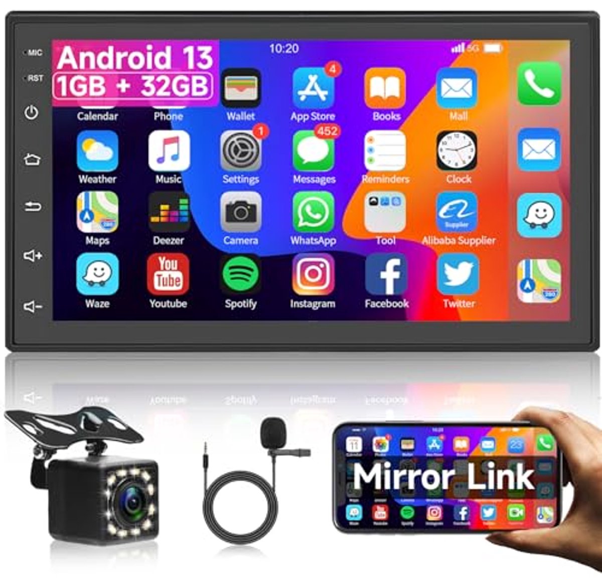 2 Din Autoradio met GPS Navigatie en Bluetooth - 7 Inch Touchscreen