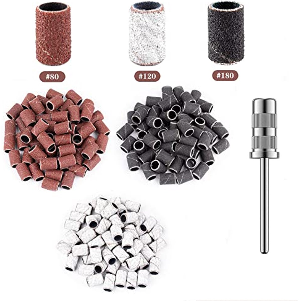 Slijphulzen en nagelfrees - 75 stuks met verschillende GRIT voor manicure en pedicure