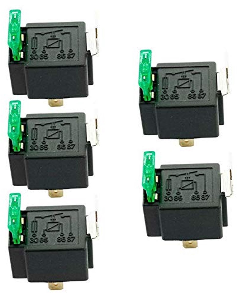 5 x 12V 30A 4-polig SPST auto relais - voor auto, vrachtwagen, motor en boot
