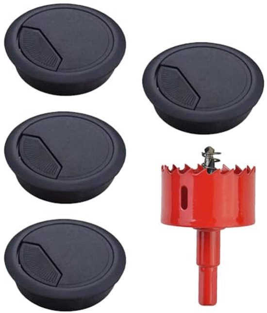 Kabeldoorvoer metaal 60 mm wit gelakt - Kabeldoorvoer