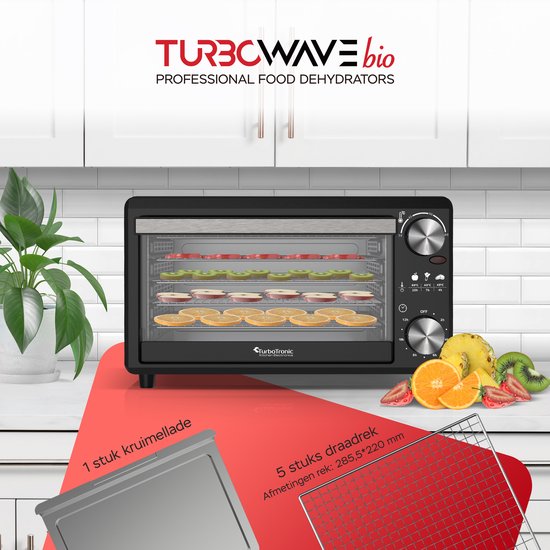 TurboTronic FD14 Voedseldroger - Droogoven - 14 Liter - Zwart