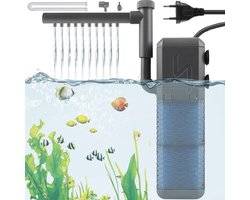 Aquarium Filter - Verstelbare 800 L/H Pomp - Stille Onderwaterfilter met Spray Plier voor Kleine Aquariums tot 250 L