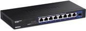 9-poorts onbeheerde 2.5G-switch met 10G SFP+-poort en wandmontage