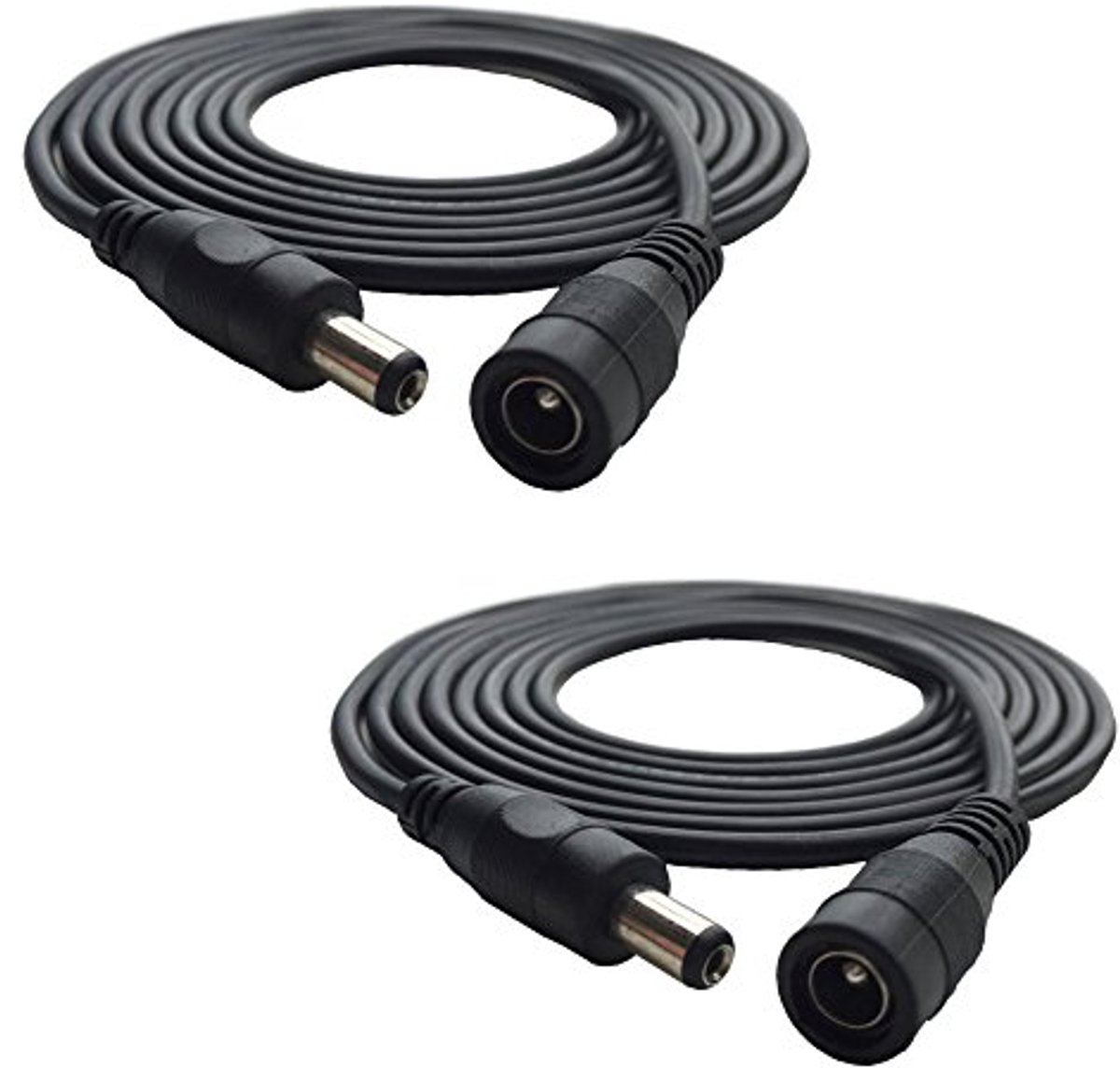 Verlengkabel 2 stuks 2 meter 2,1 mm x 5,5 mm DC 12 V adapterkabel