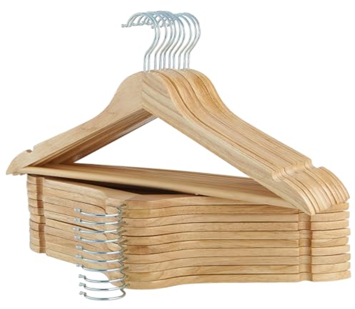 Massief Houten Hangers 20 Pack - Perfect voor Kledingorganisatie