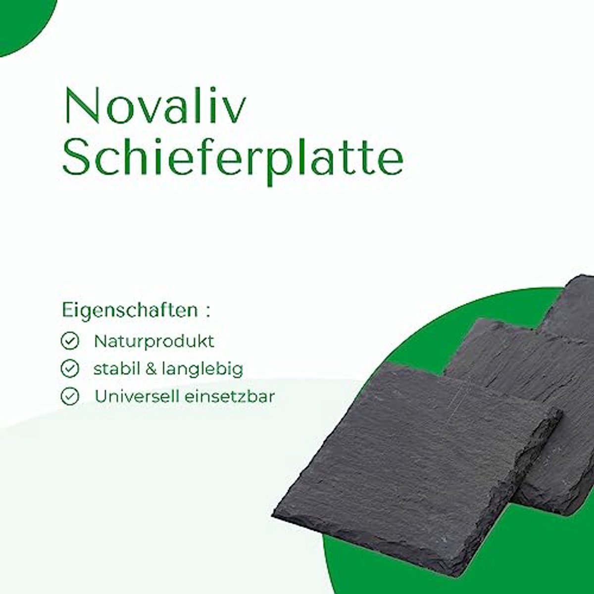 Vierkante leisteen onderzetters - Set van 8 - 10 x 10 cm - Hittebestendig en antislip
