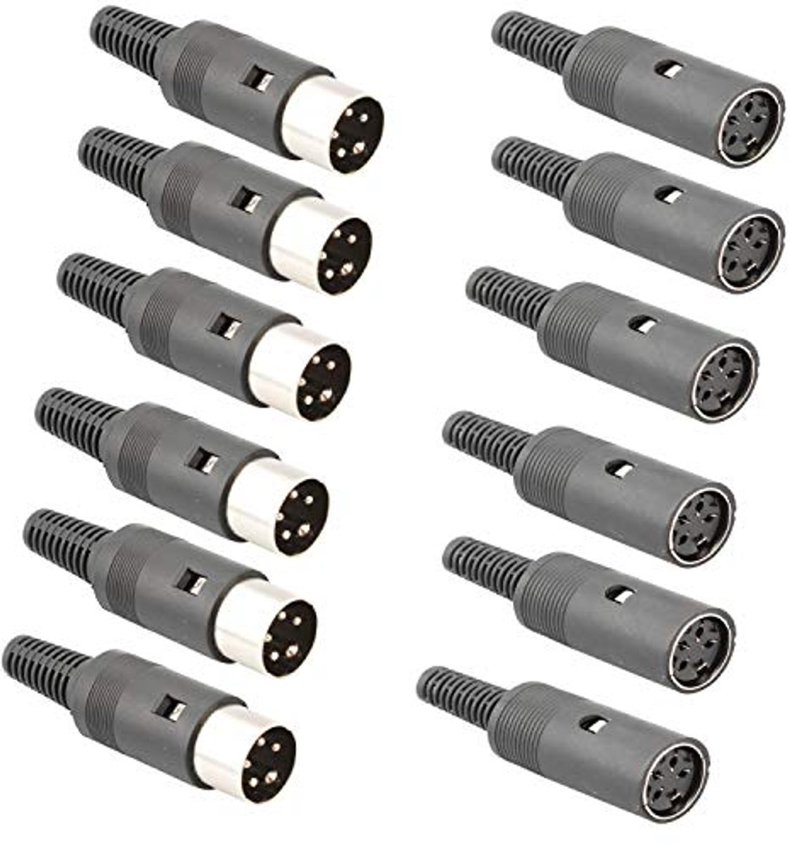 12 Stuks 4-polige DIN Stekker en Bus - Audio Adapter voor Paneelmontage