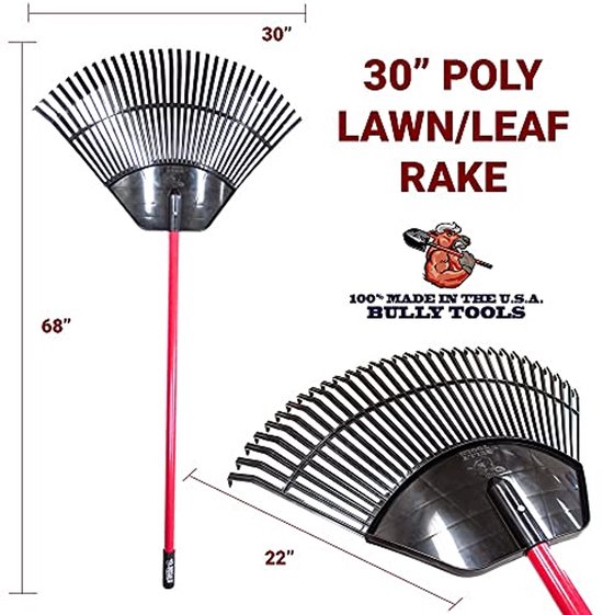 Poly Gazon- en Bladhark met Glasvezel Handvat, 70 cm - Duurzaam en Lichtgewicht van Poly. — afbeelding 5