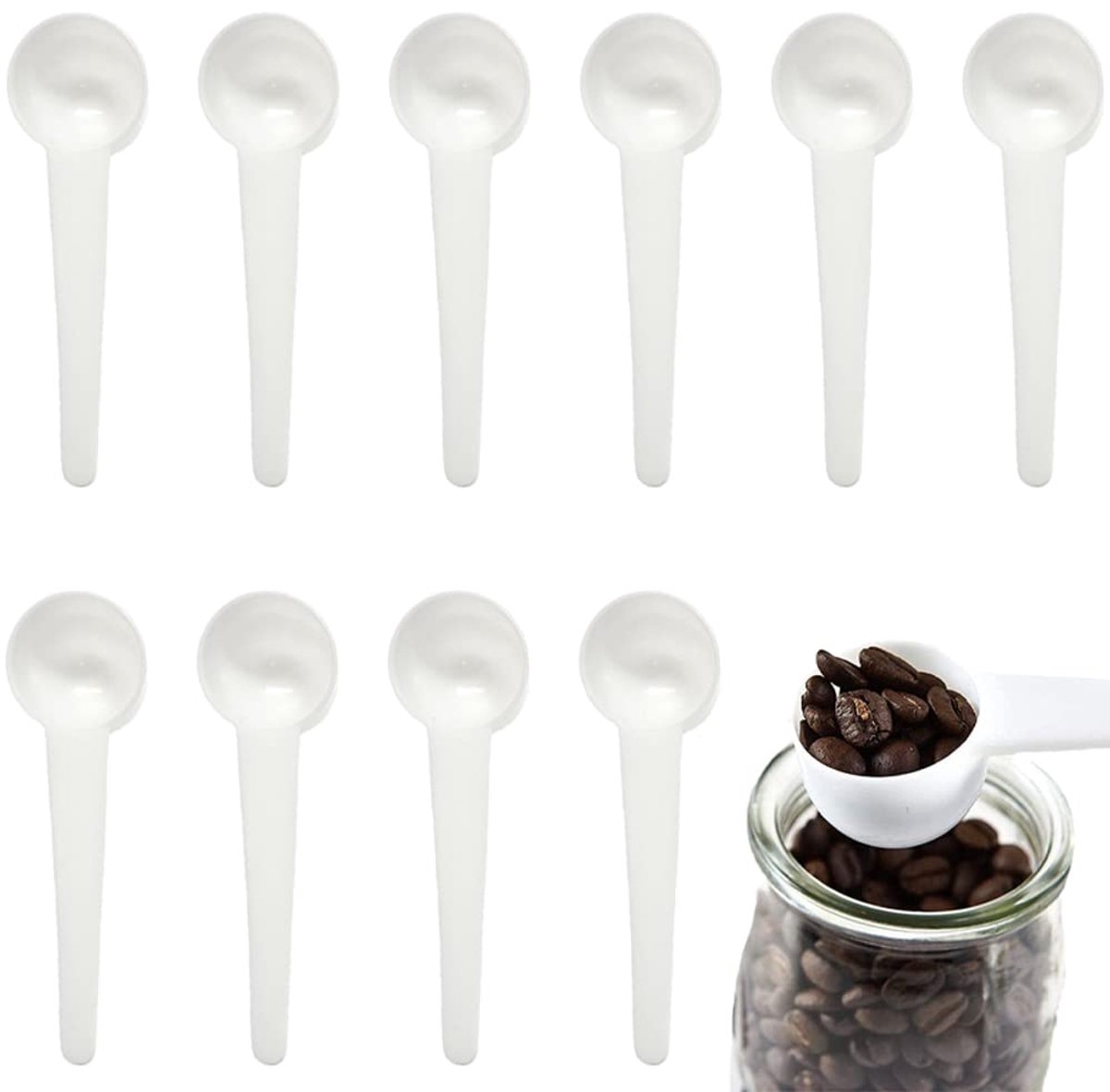 20pcs Measuring Spoons - Measuring Cups - Plastic Powder Spoon - Coffee Spoon - 10g Dispensing Spoon - Tablespoon - Milk Powder Spoon - Voor Koken en Bakken