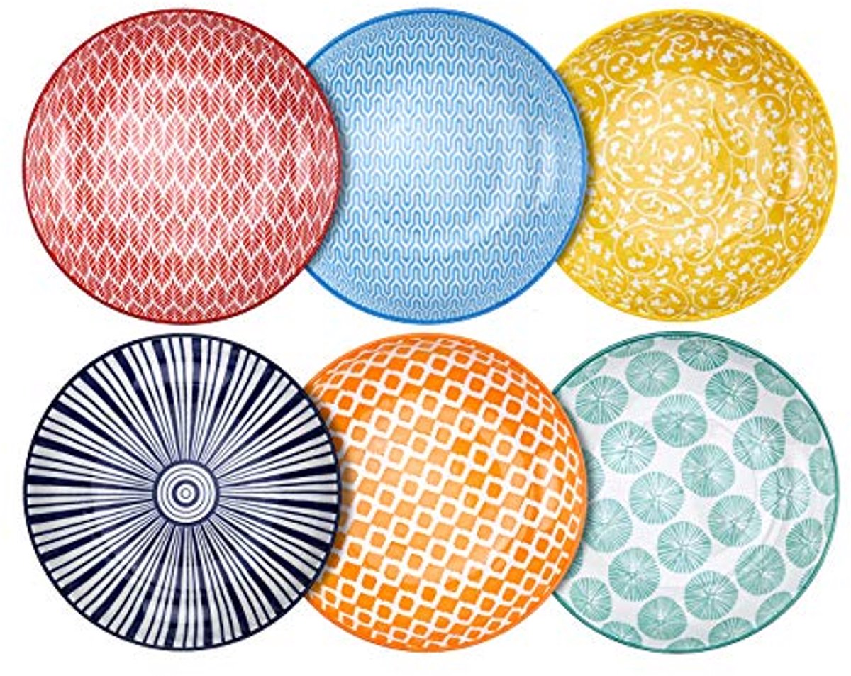Porselein Saladeschalen Set van 6 - 26 oz, Divers Kleuren