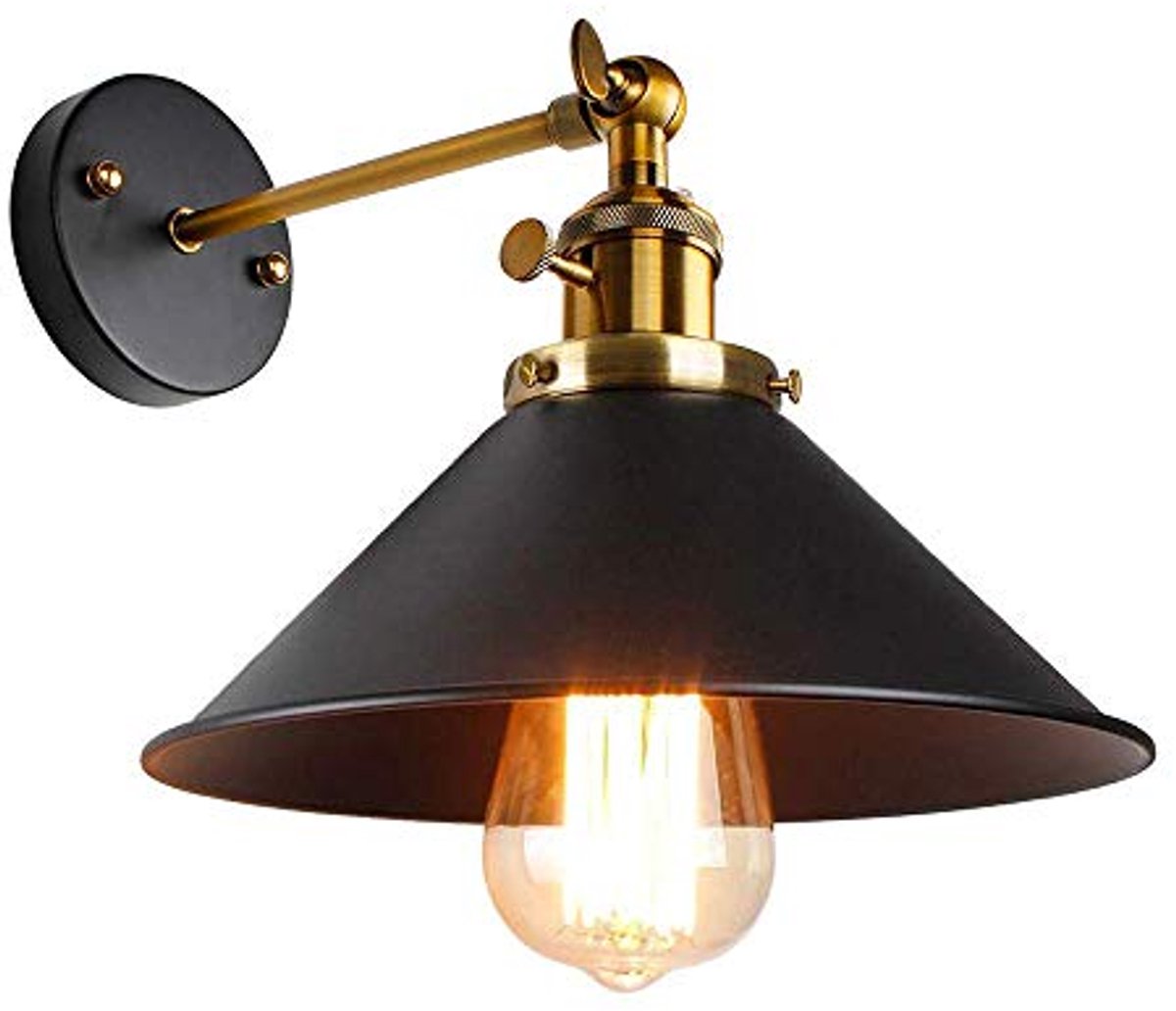 Verstelbare vintage wandlamp E27, rustieke binnenverlichting voor slaapkamer en woonkamer