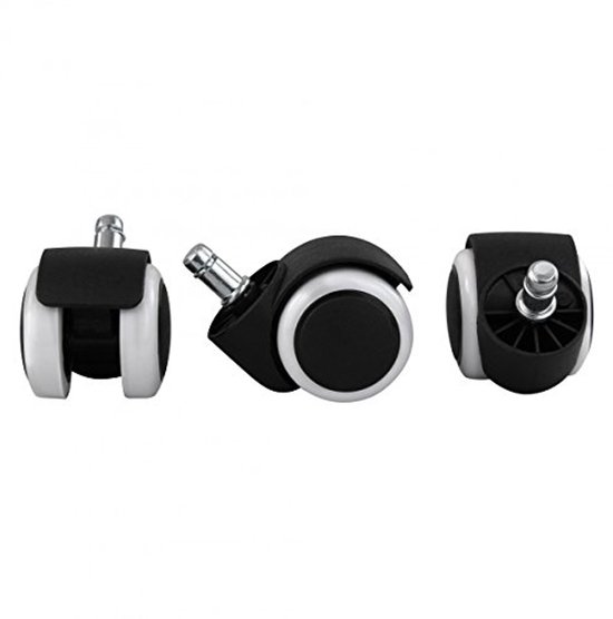 5 x wielen voor harde vloeren, ongeremd, 11 mm/50 mm, bureaustoelwielen (pak van 5) hjh OFFICE