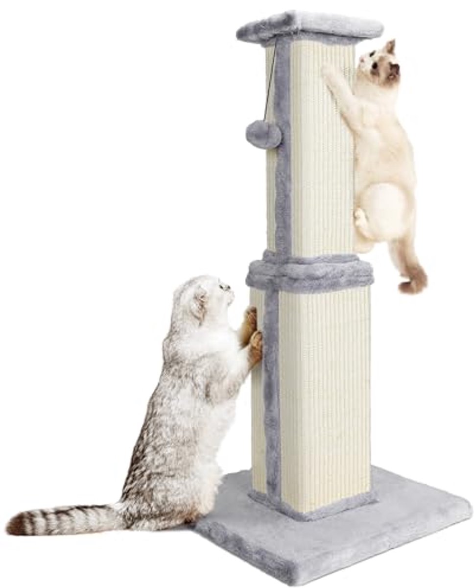 Kattenkrabpaal 80 cm met interactieve ballen van sisaltouw