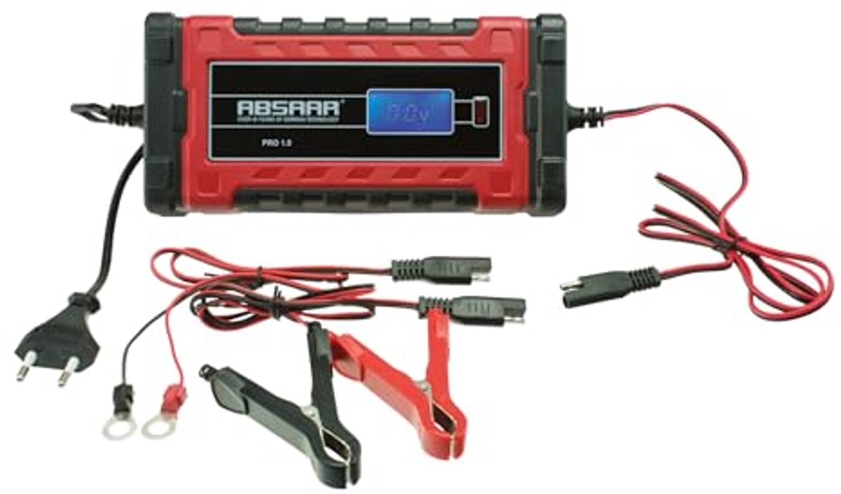 Acculader 6V/12V 1A met LCD-display