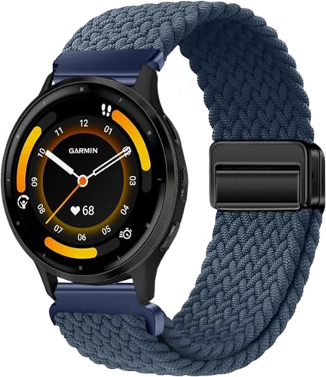 Nylon Gevlochten Horlogeband voor Smartwatches - 22mm Elastische Band voor Venu 2, Venu 3, Vivoactive 4, Forerunner 265, Forerunner 255, Forerunner 745