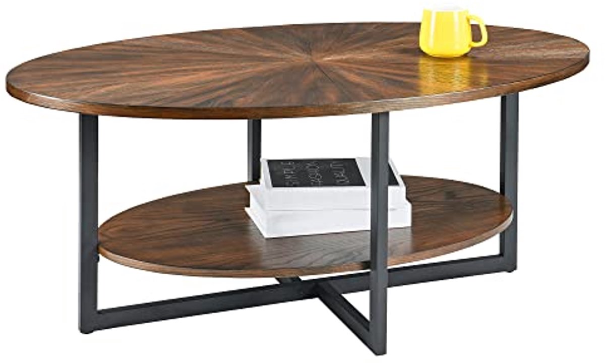 Ovale salontafel met metalen poten - Moderne Industriële middentafel voor woonkamer