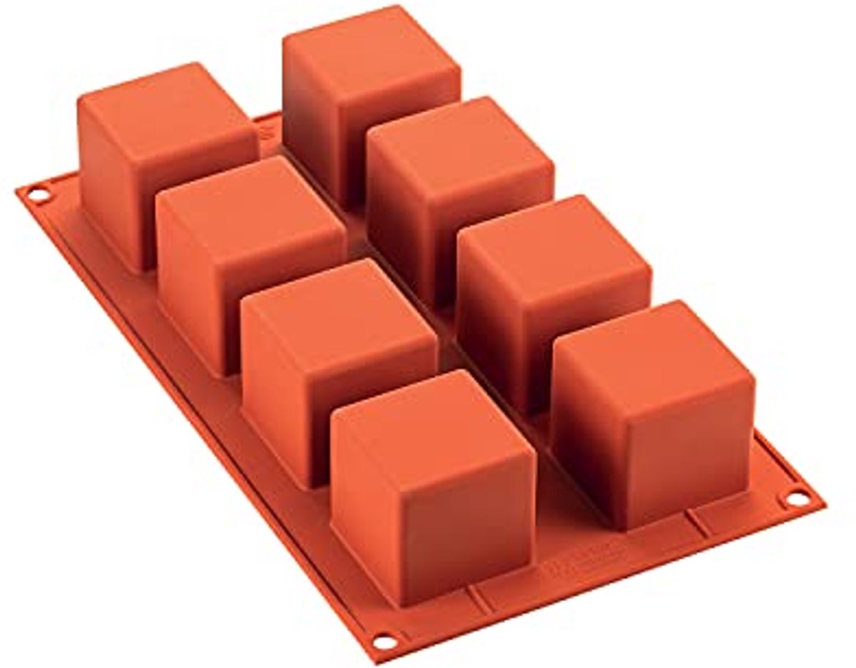 Siliconen bakvorm - 8-cube 50x50mm - Ideaal voor creatieve gerechten