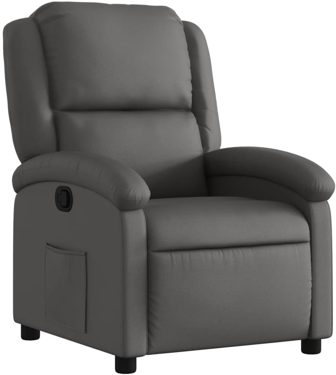 vidaXL Relaxfauteuil - Grijs - Echt - Leer