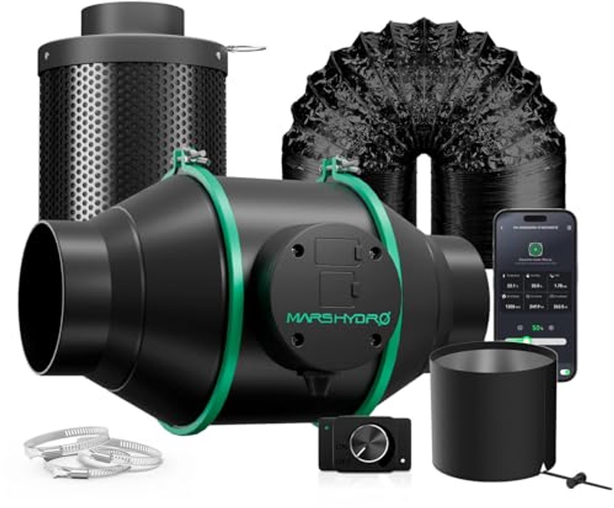 Smart Inline Ventilatorcombo 4 Inch met Variabele Snelheidsregelaar voor Verwarming en Koeling