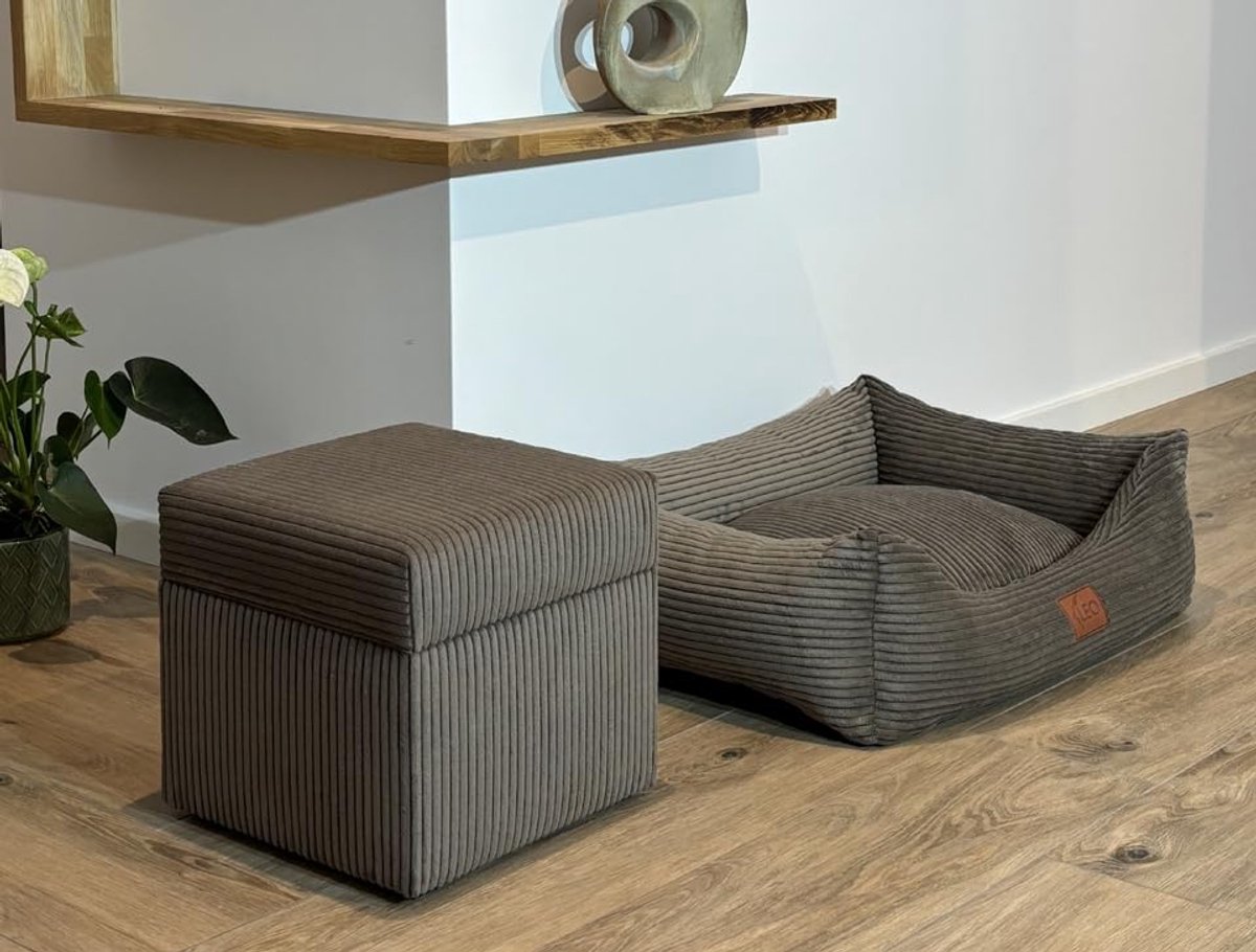 Katoenen Hondenbed met Wasbare Hoes voor Kleine, Middelgrote en Grote Honden - Bruin, XL 115x90