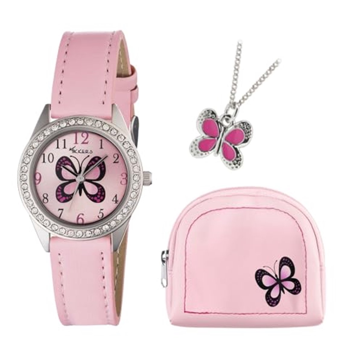 Unisex Kinderen Analoog Quartz Horloge met Roze PU Strap