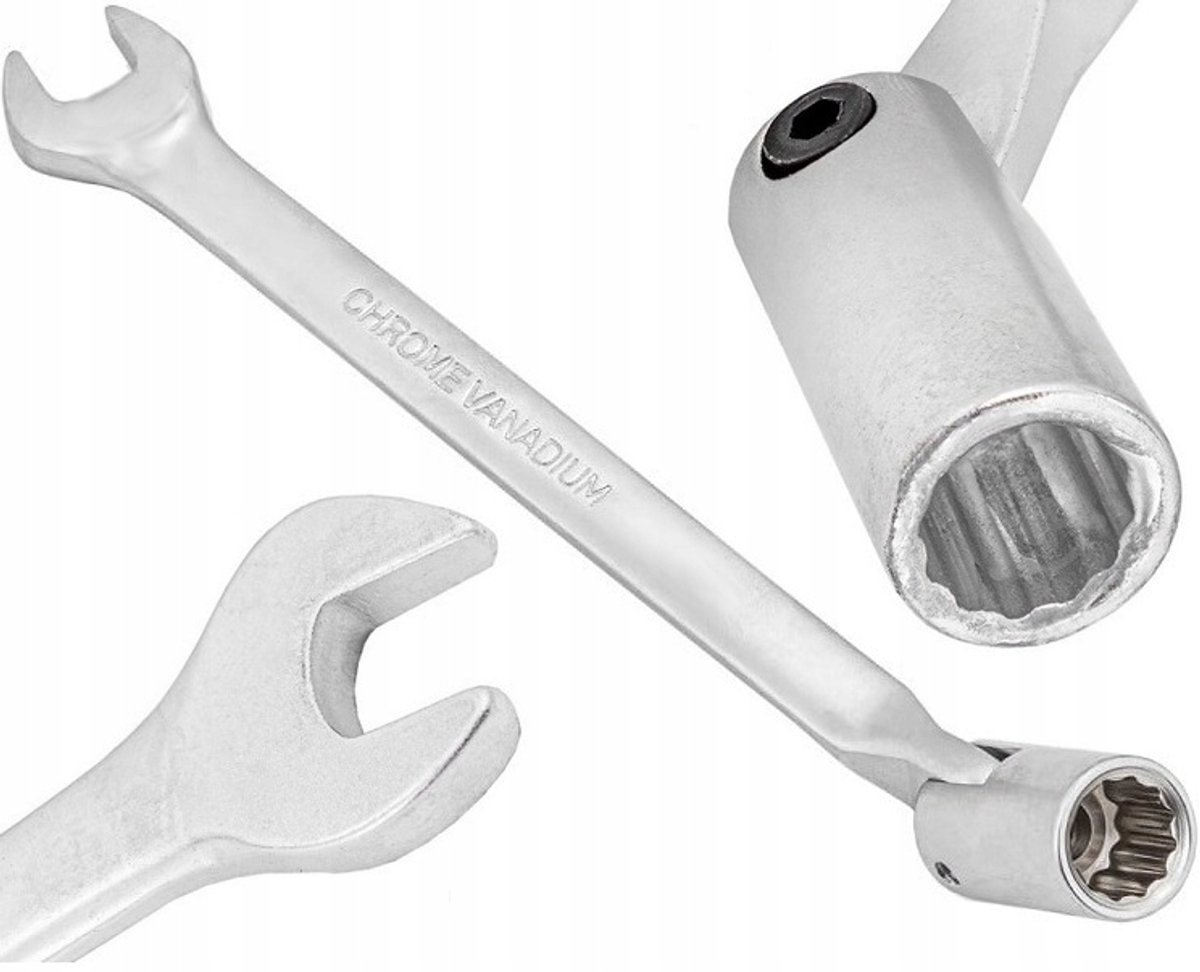 Ringsleutel met Cardan 18mm - Chroom-Vanadium Staal