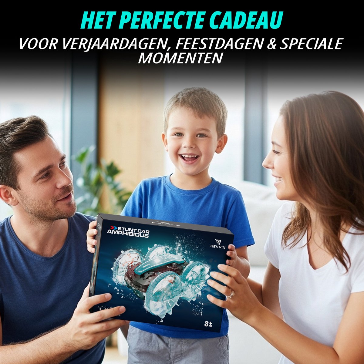 Revvix Bestuurbare Auto All-Terrain - RC Auto met 2 Accu's - Waterdicht - Speelgoed Auto Jongens - Buitenspeelgoed - Race Car/Boot Land & Water - Radiografisch — afbeelding 6
