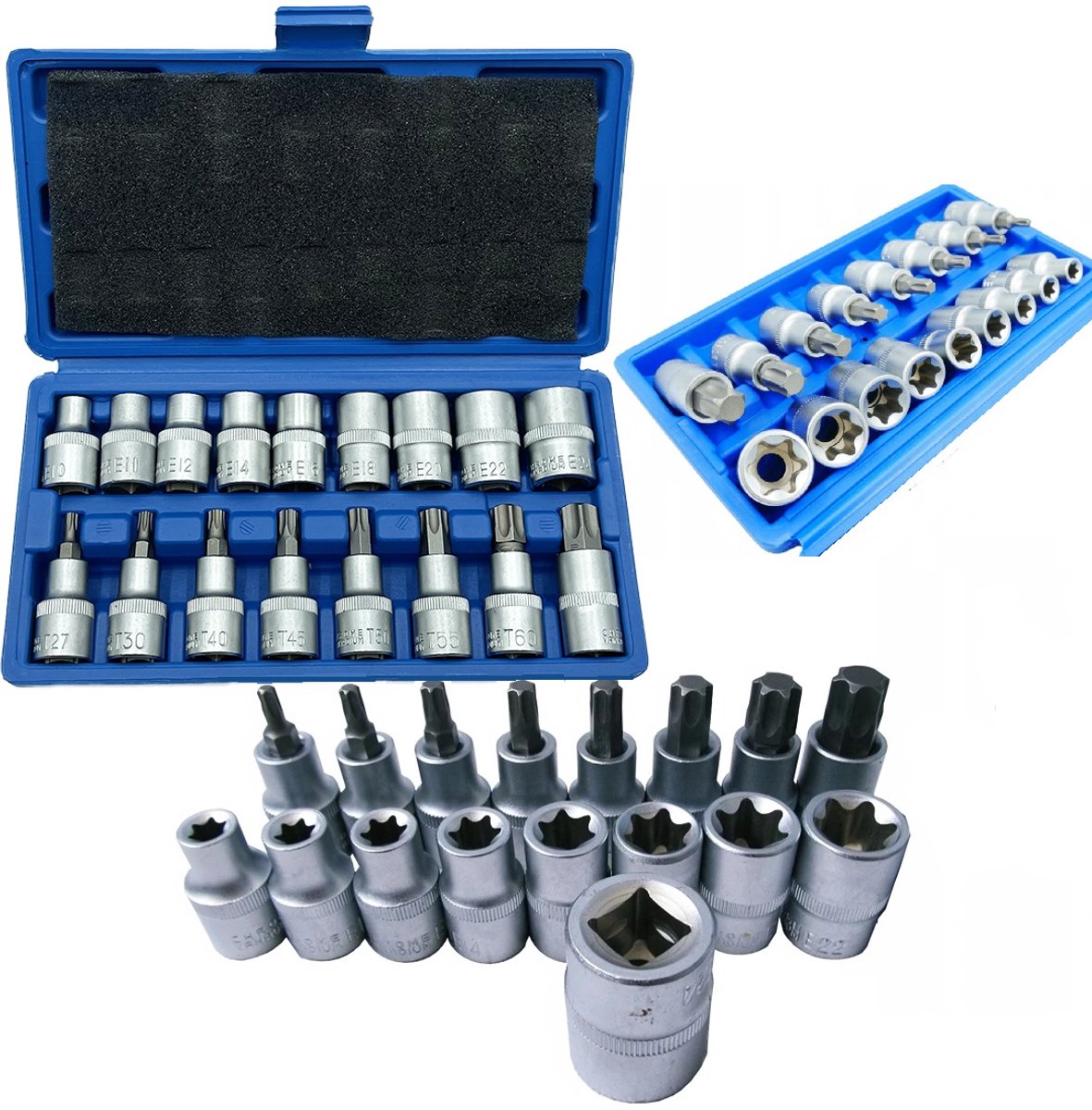 17-delige Torx Dop & Bit Set 1/2" - Professioneel Gereedschap