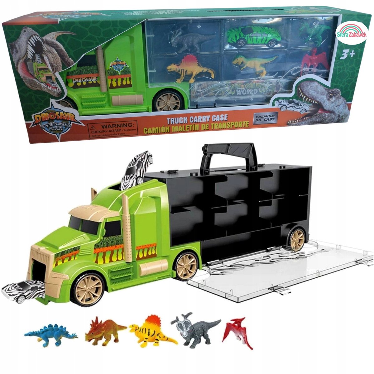 Dino Vrachtwagen met Dinosaurus Figuren en Auto - Speelgoed