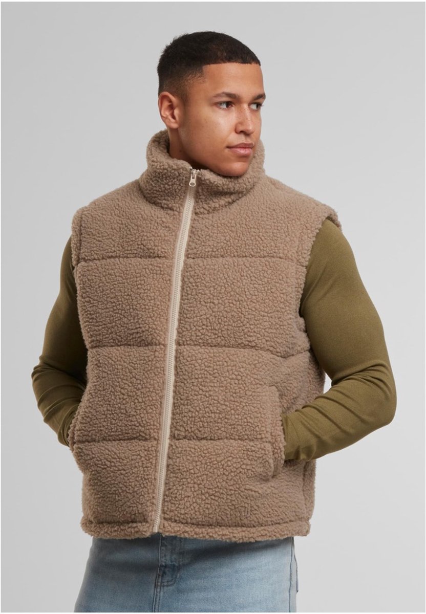 Urban Classics Basic Teddy Puffer Mouwloos jacket L Paars