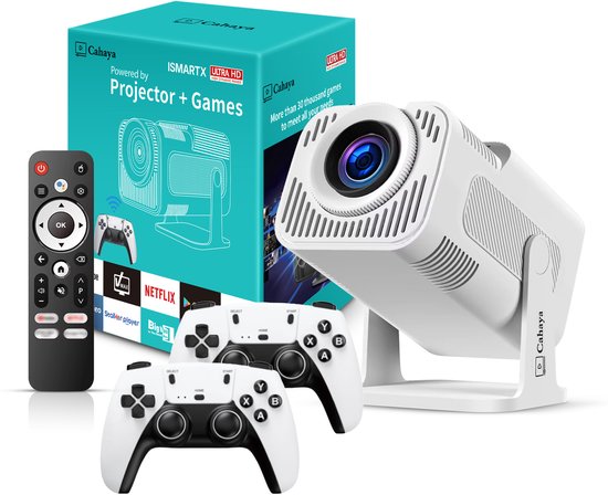 Cahaya VorteX - Gaming mini beamer - meer dan 30 000 games - Android systeem - Mini projector - Game beamer - Videogame's