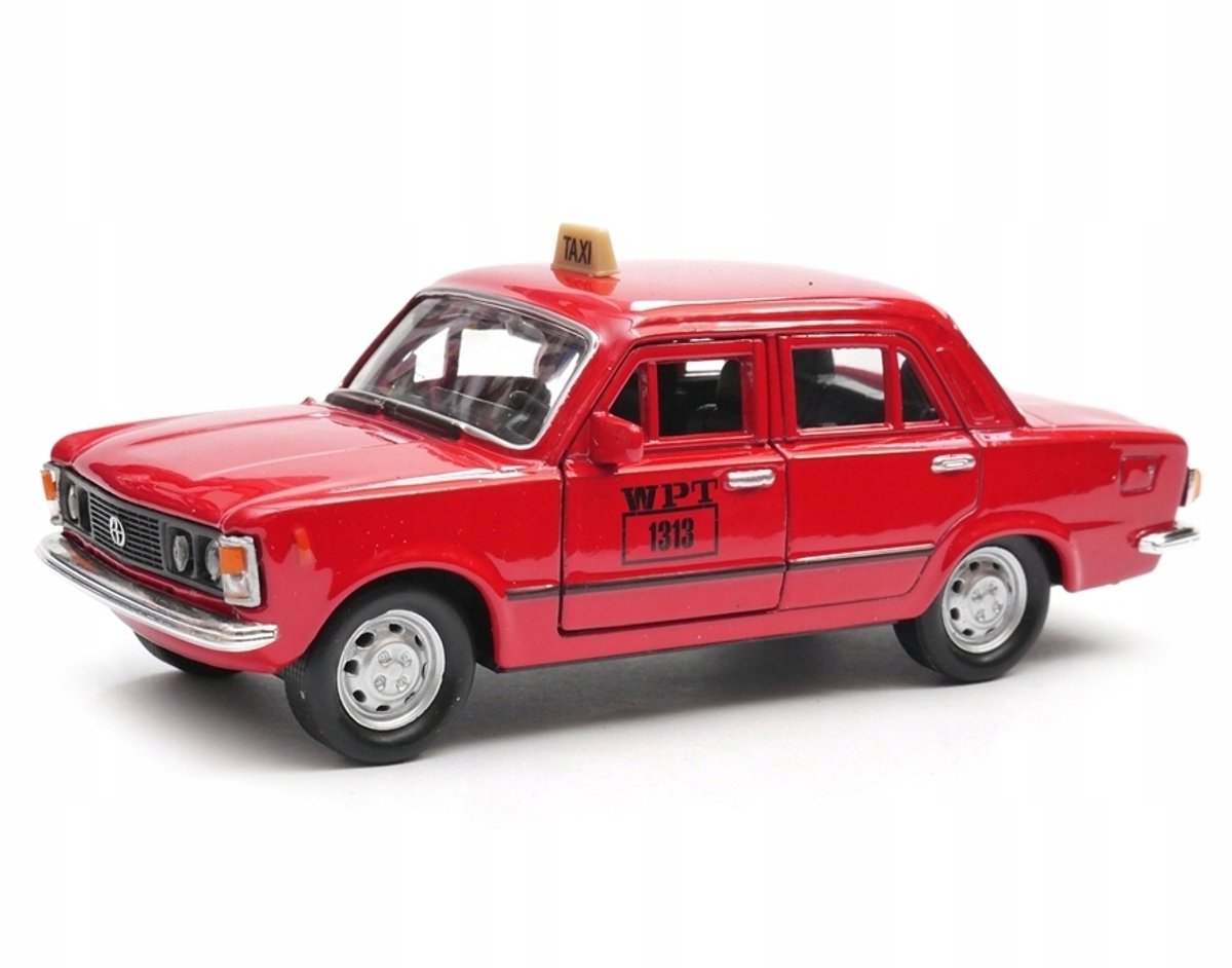 Welly Fiat 125 Taxi Modelauto Rood 1:34 - Collectible Diecast
