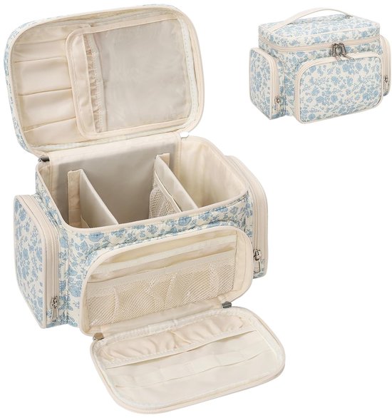 Grote Make-uptas Paars Chique Corduroy Tassen Met Organizer Kopen? | Vergelijk De Beste Aanbiedingen Opbergtas Voor Make-up Borstels