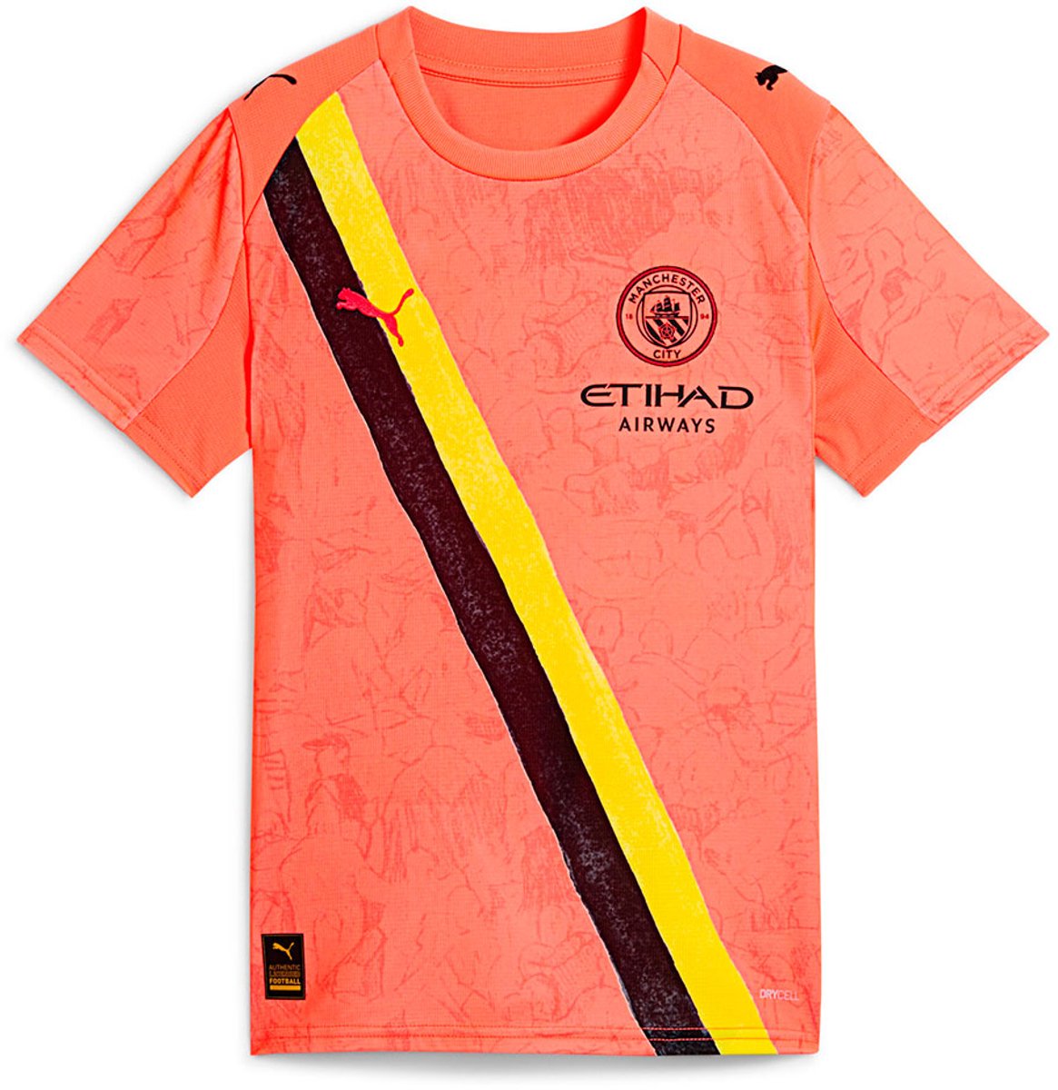 Puma Super Manchester City Fc Thuis Korte Mouw T-shirt Junior Oranje 11-12 Years Jongens,Meisjes