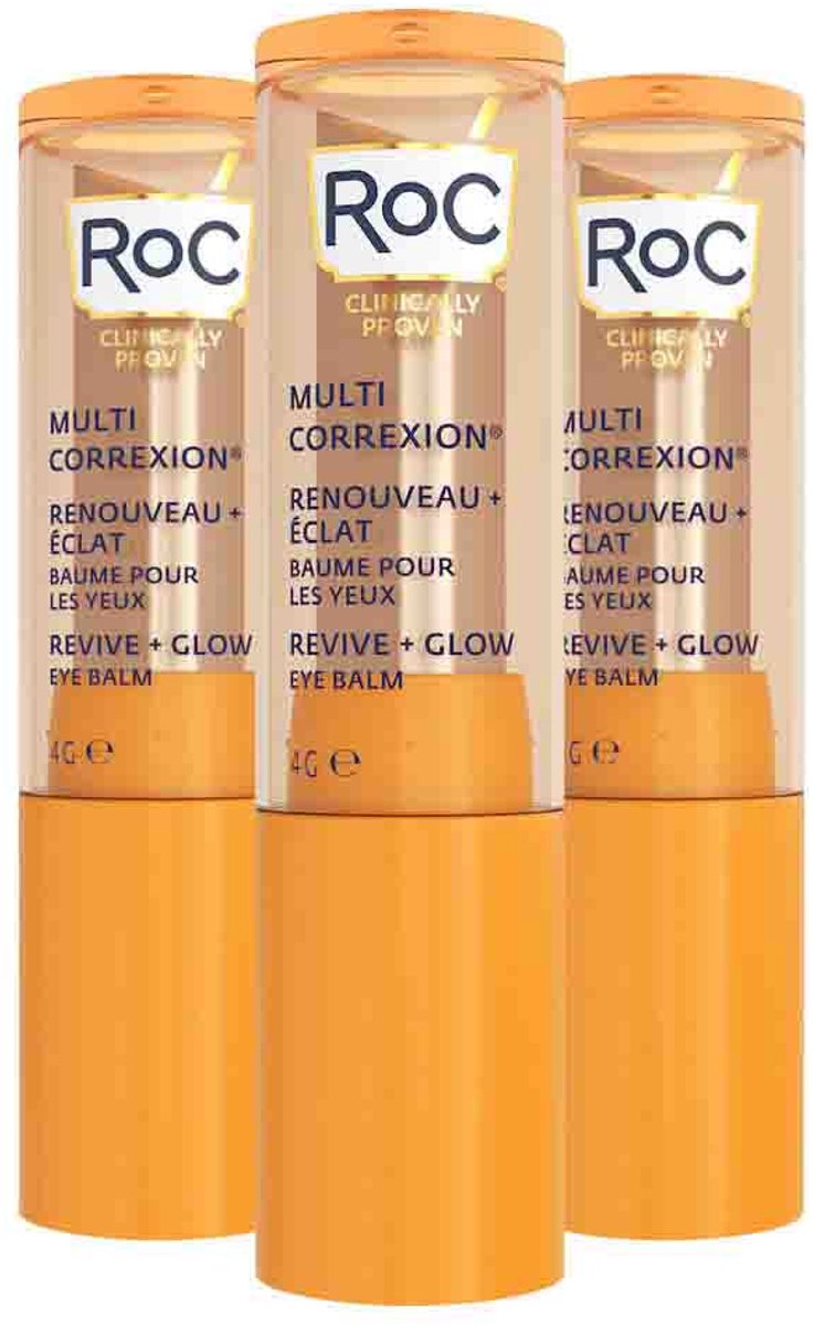 RoC Multi Correxion Revive + Glow Eye Stick - 3 x 4 gr - Voordeelverpakking