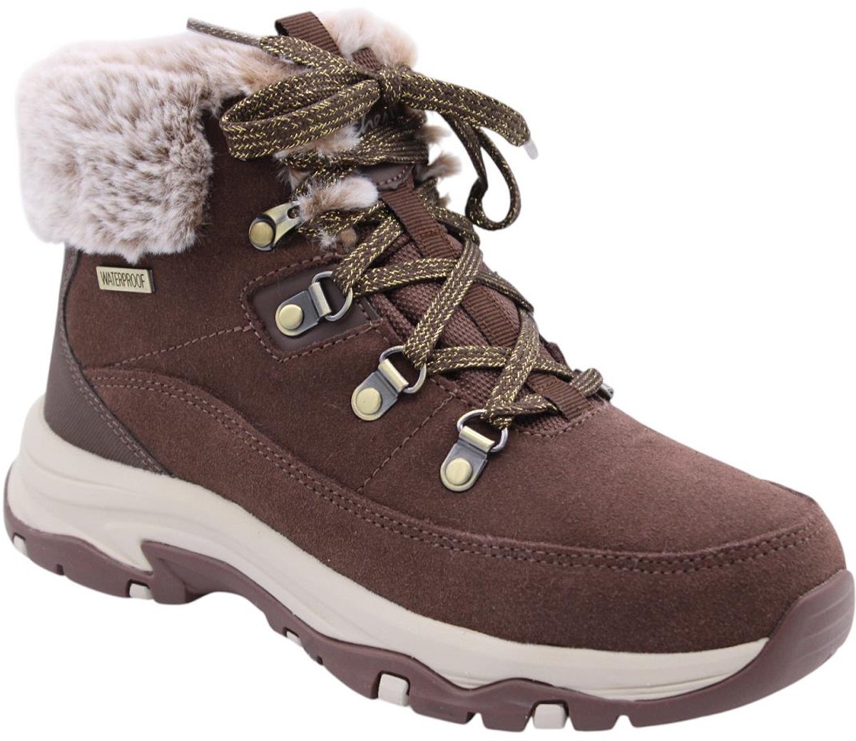 Skechers Dames Trego Snow Worries 167882 CHOC Waterdichte Laarzen Bruin