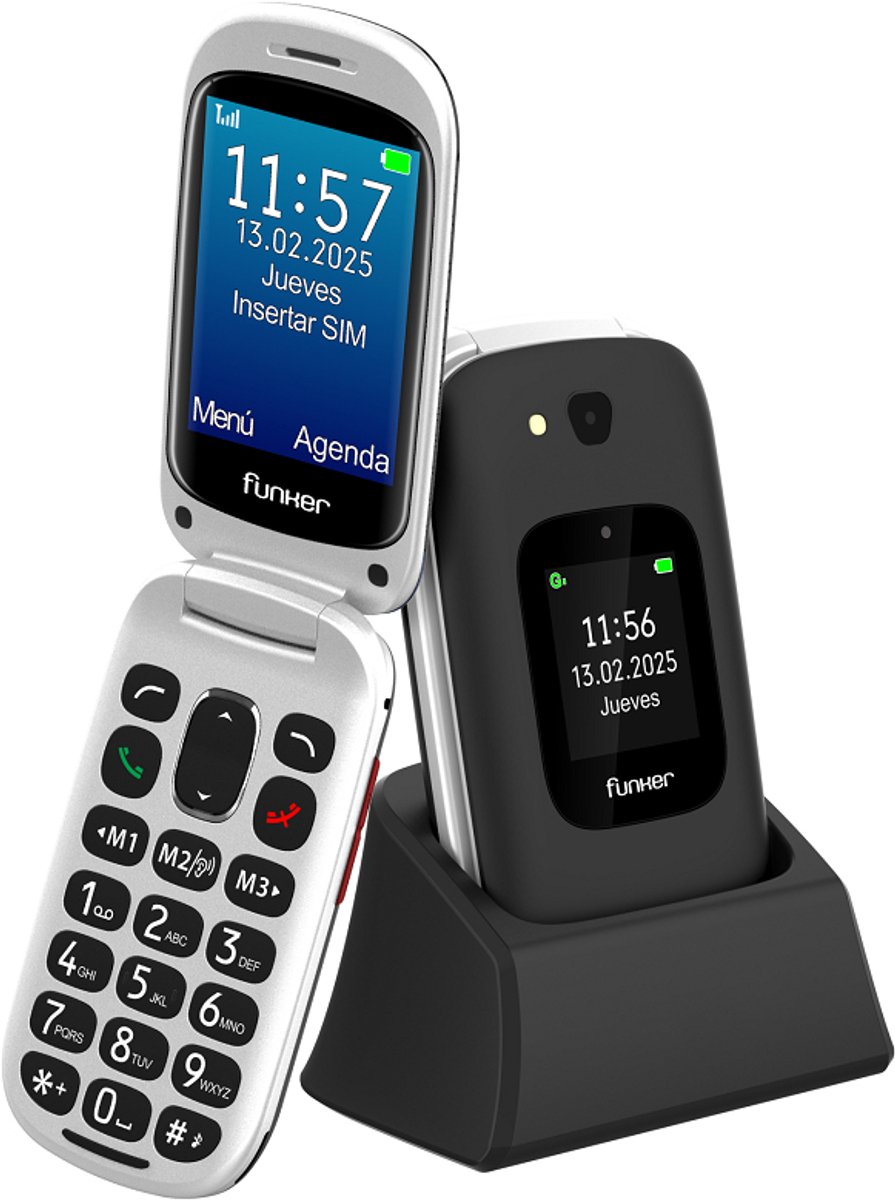 Funker FUNE350B mobiele telefoon 7,11 cm (2.8") 116 g Zwart Seniorentelefoon