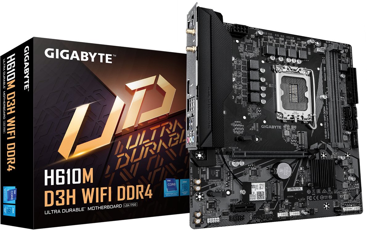 GIGABYTE H610M D3H WIFI DDR4 moederbord Intel H610 LGA 1700 micro ATX